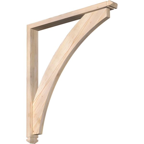 Ekena Millwork Thorton Arts and Crafts Smooth Bracket w/ Offset Brace, Douglas Fir, 3 1/2"W x 32"D x 36"H BKT0402X32X36THR03SDF - main